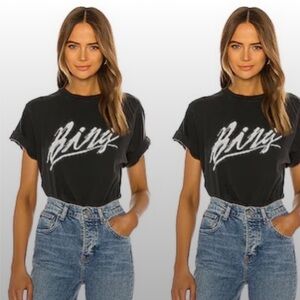Anine Bing Washed Black Graphic Tee